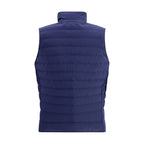 Brunello Cucinelli Blue Polyester Sleeveless Jacket Brunello Cucinelli