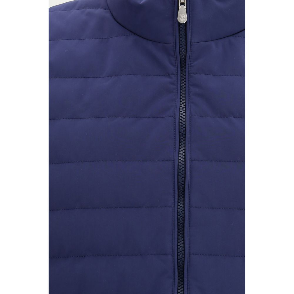Brunello Cucinelli Blue Polyester Sleeveless Jacket Brunello Cucinelli