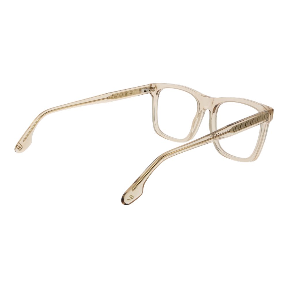 Victoria Beckham beige acetate glasses frames with clear lenses, stylish and modern eyewear for a sophisticated look.