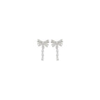 Self-Portrait silver brass earrings with sleek, modern design, featuring geometric shapes and polished finish.