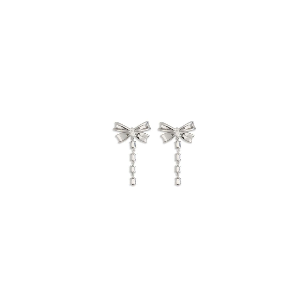 Self-Portrait silver brass earrings featuring a sleek, modern design with polished finish and minimalist style.