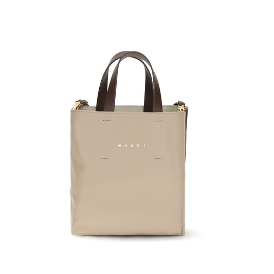 Marni Beige Calf Leather Bos Taurus Shoulder Bag Marni