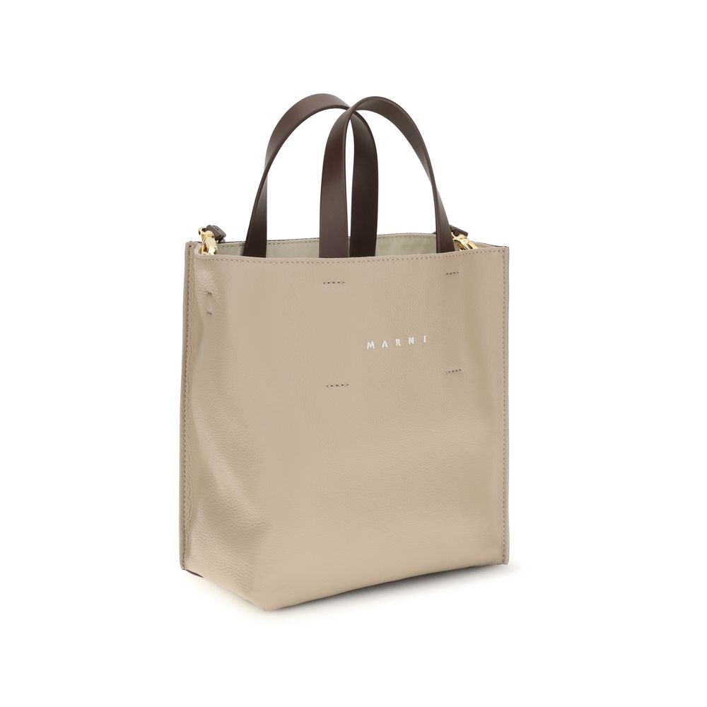Marni Beige Calf Leather Bos Taurus Shoulder Bag Marni