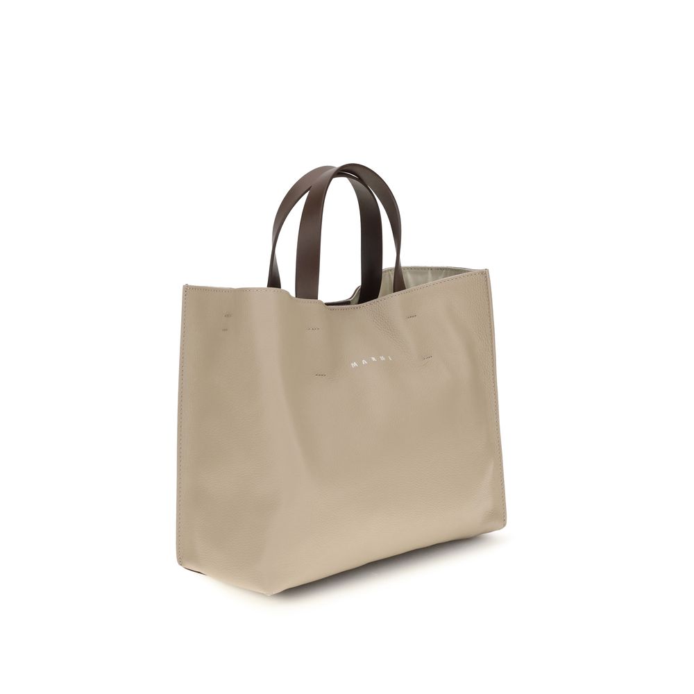 Marni Beige Calf Leather Bos Taurus Shoulder Bag Marni