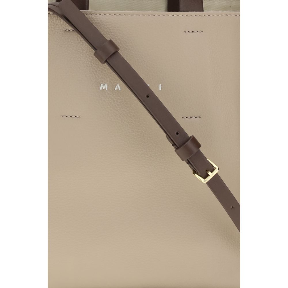 Marni Beige Calf Leather Bos Taurus Shoulder Bag Marni