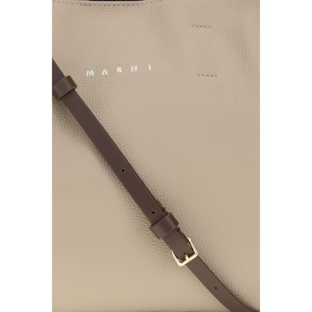 Marni Beige Calf Leather Bos Taurus Shoulder Bag Marni