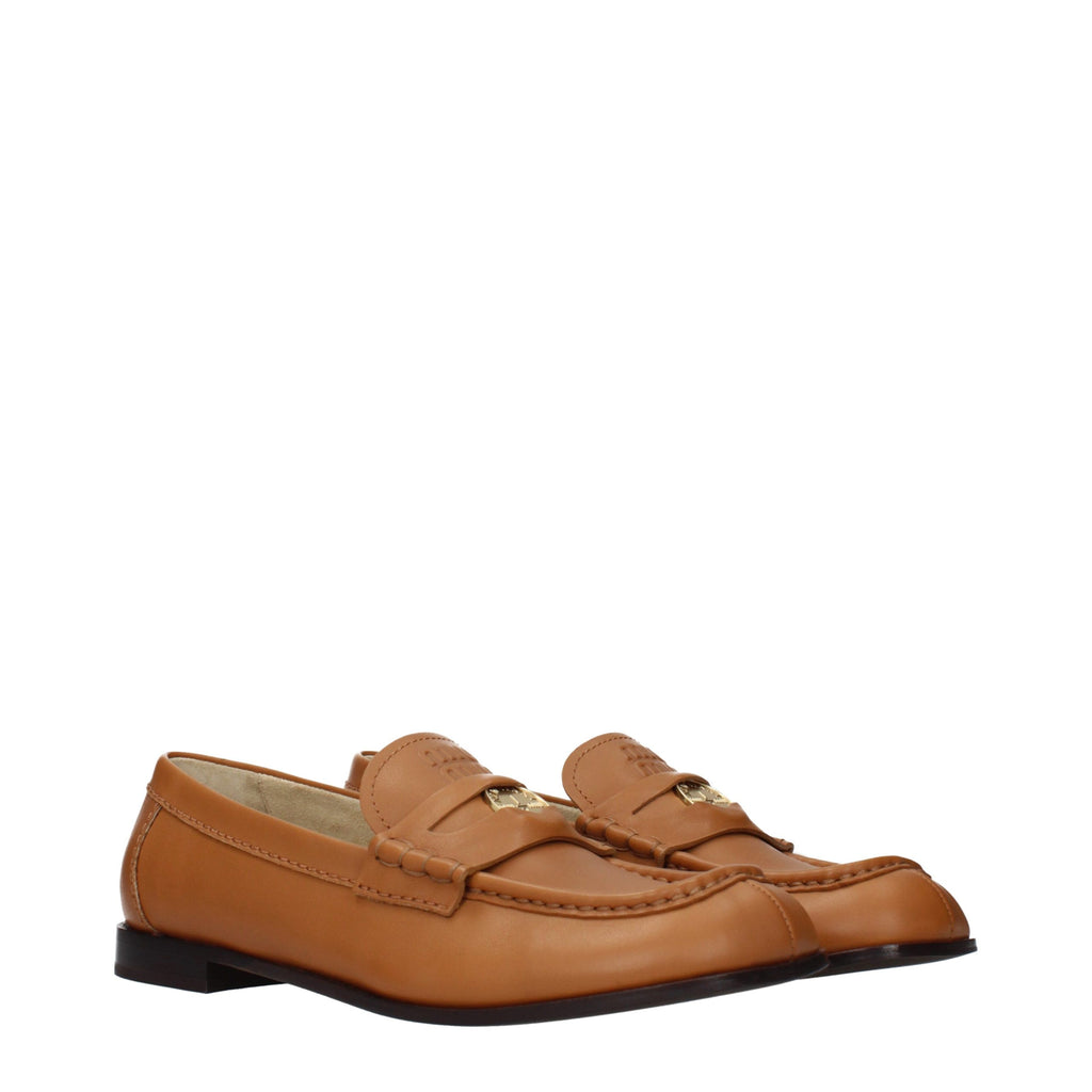 Miu Miu Brown Leather Slip-On Loafers Miu Miu