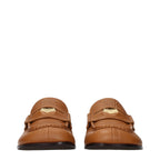 Miu Miu Brown Leather Slip-On Loafers Miu Miu