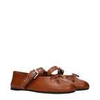 Miu Miu Brown Leather Ballet Flats Miu Miu