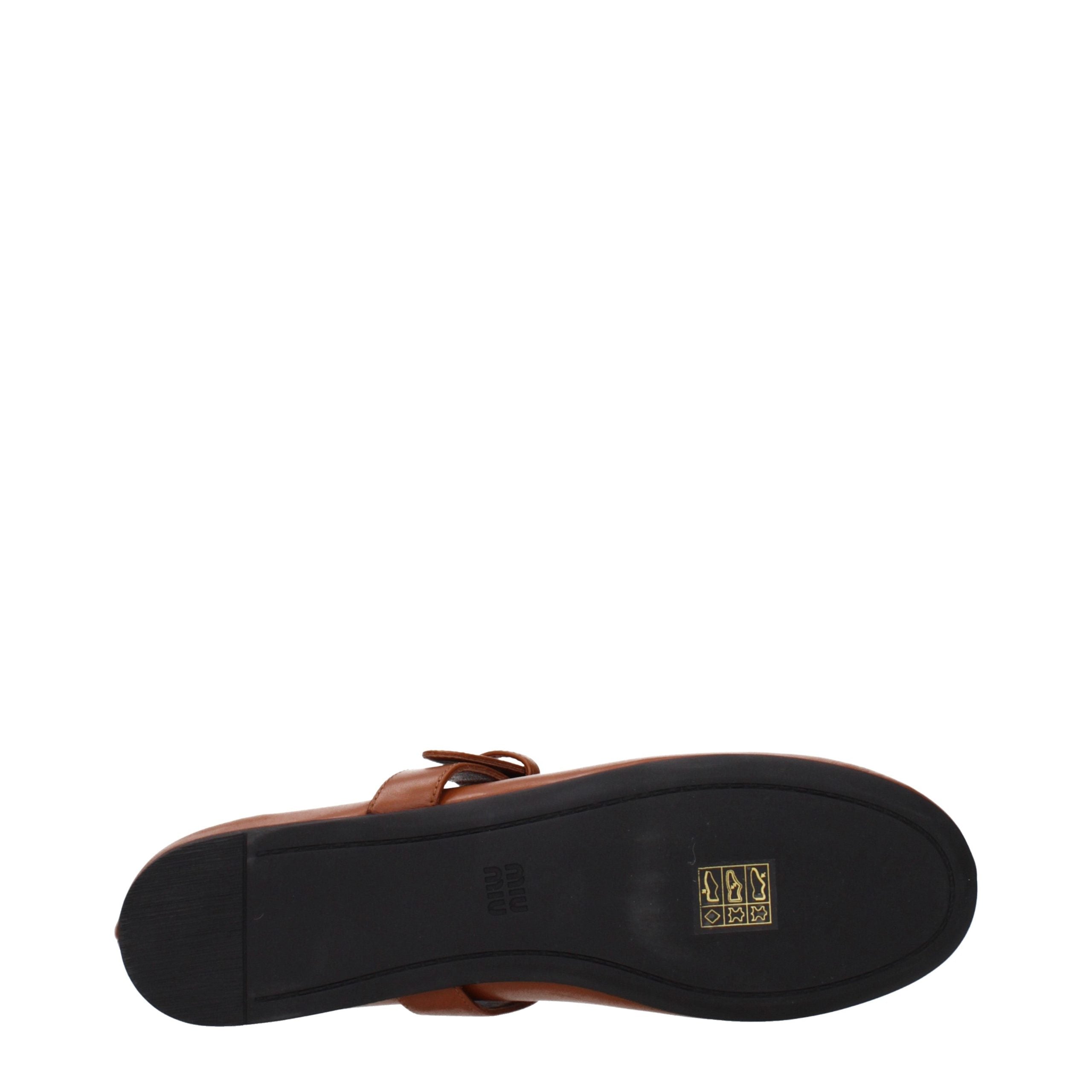 Miu Miu Brown Leather Ballet Flats Miu Miu