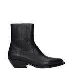 Celine Black Leather Ankle Boots Celine