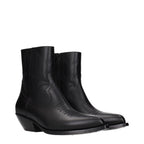 Celine Black Leather Ankle Boots Celine