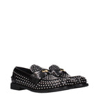 Miu Miu Black Leather Slip-On Loafers Miu Miu