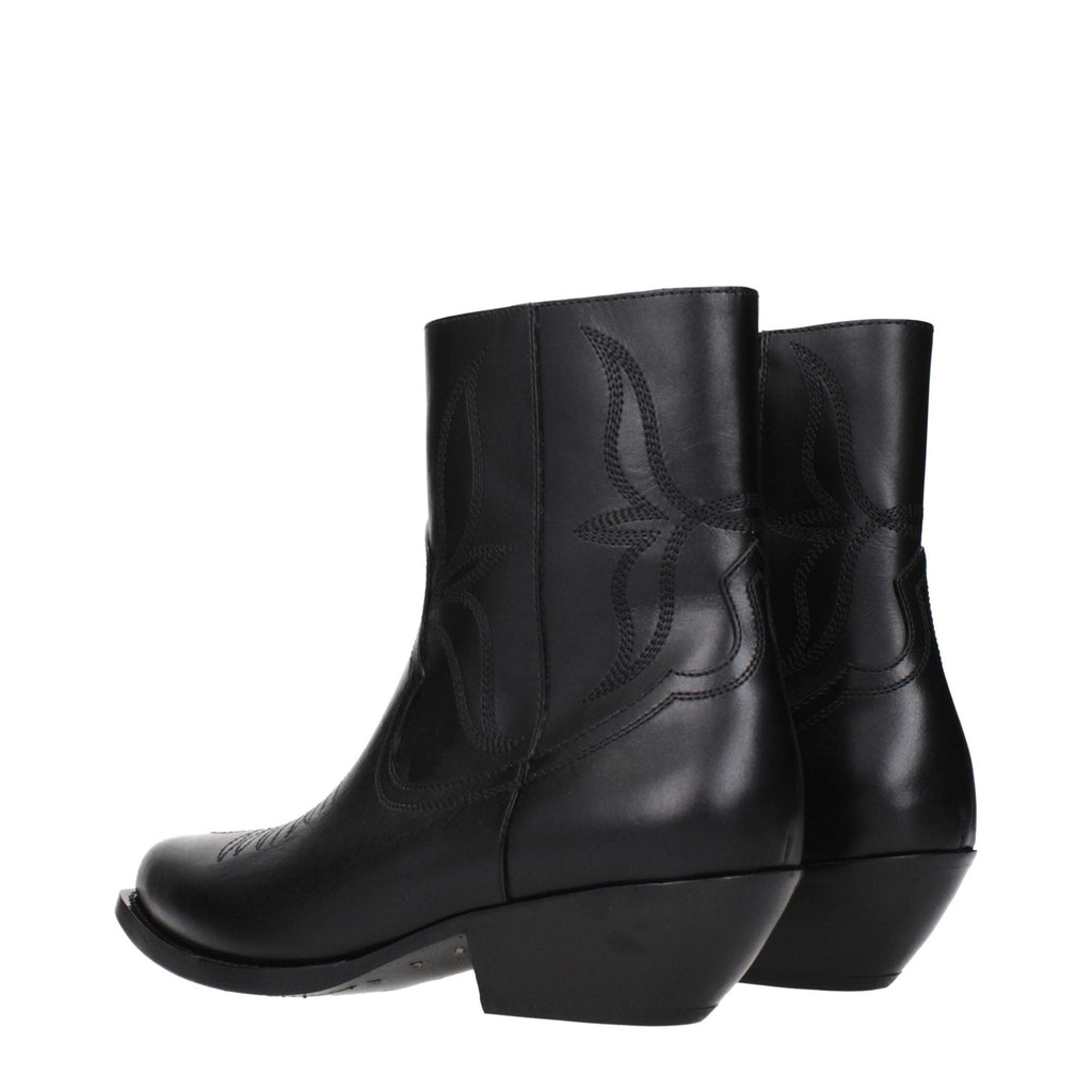 Celine Black Leather Ankle Boots Celine