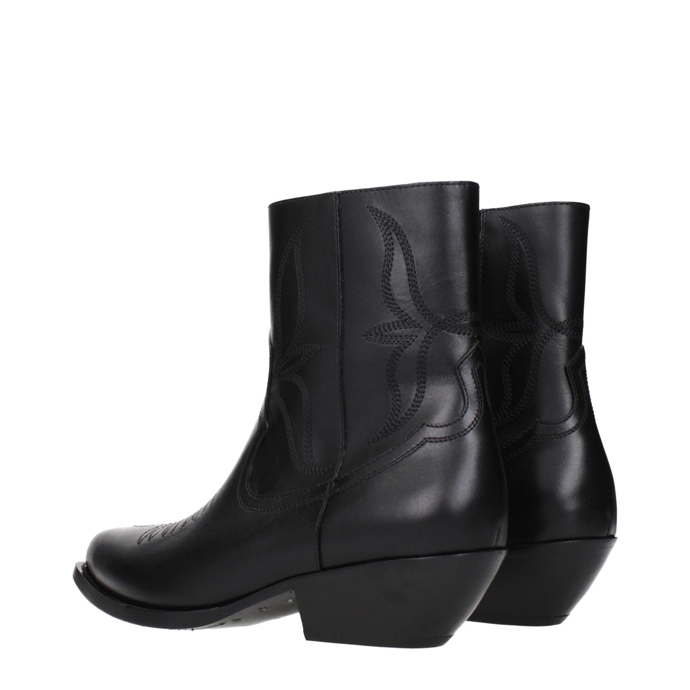 Celine Black Leather Ankle Boots Celine