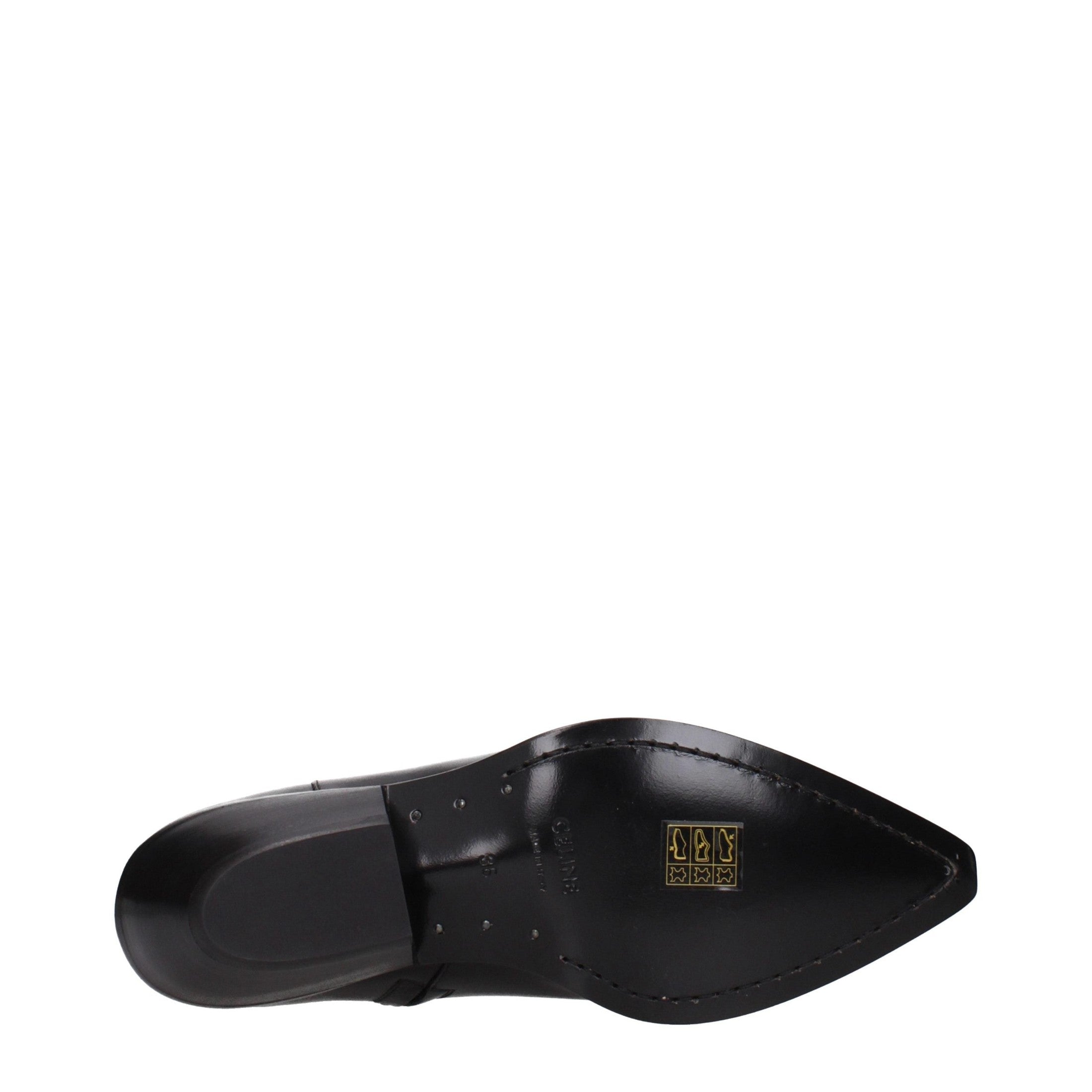 Celine Black Leather Ankle Boots Celine