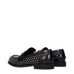 Miu Miu Black Leather Slip-On Loafers Miu Miu