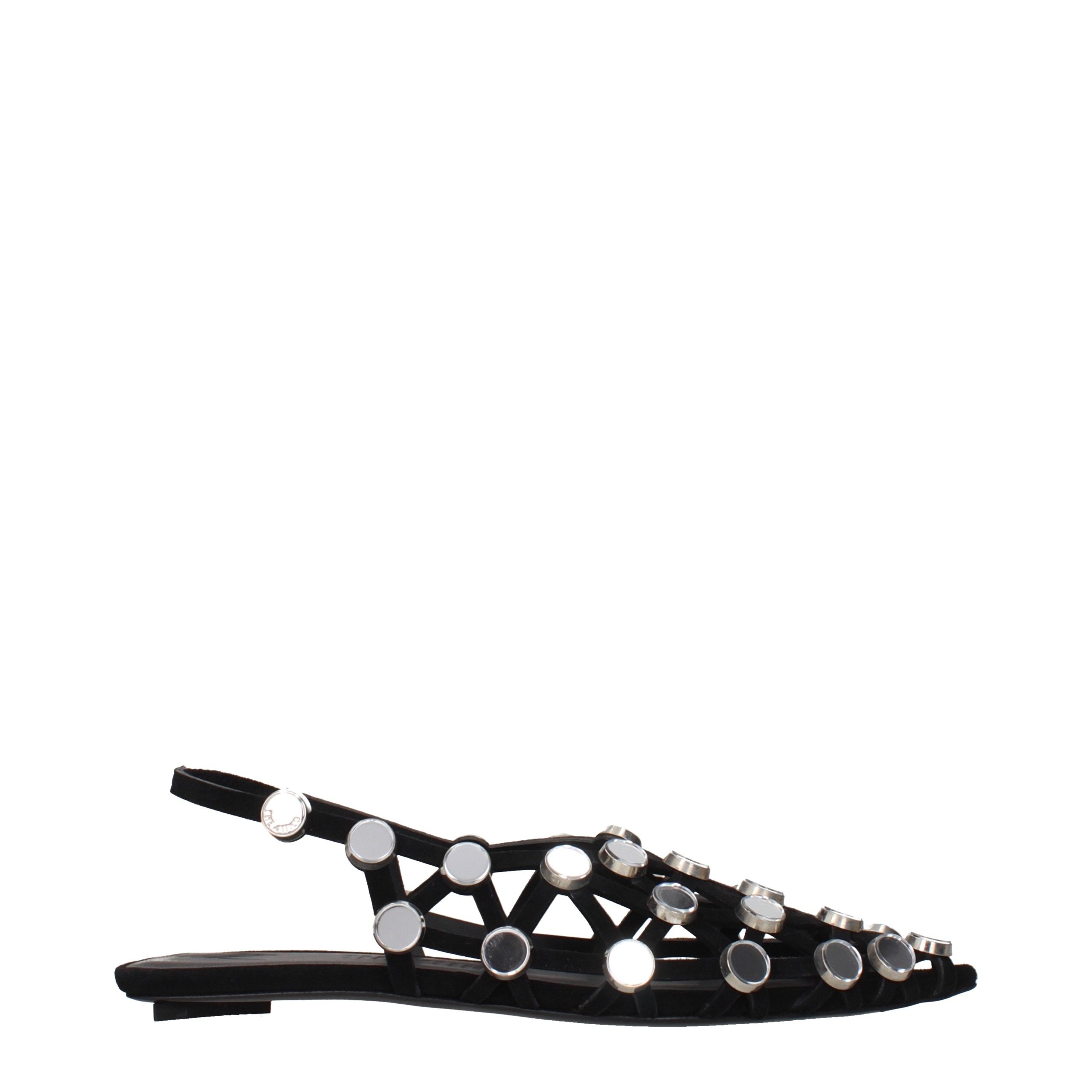 The Attico Black Leather Ballet Flats The Attico