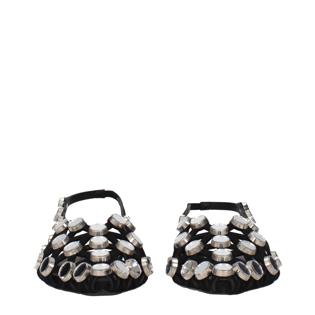 The Attico Black Leather Ballet Flats The Attico