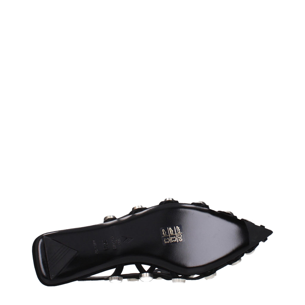 The Attico Black Leather Ballet Flats The Attico