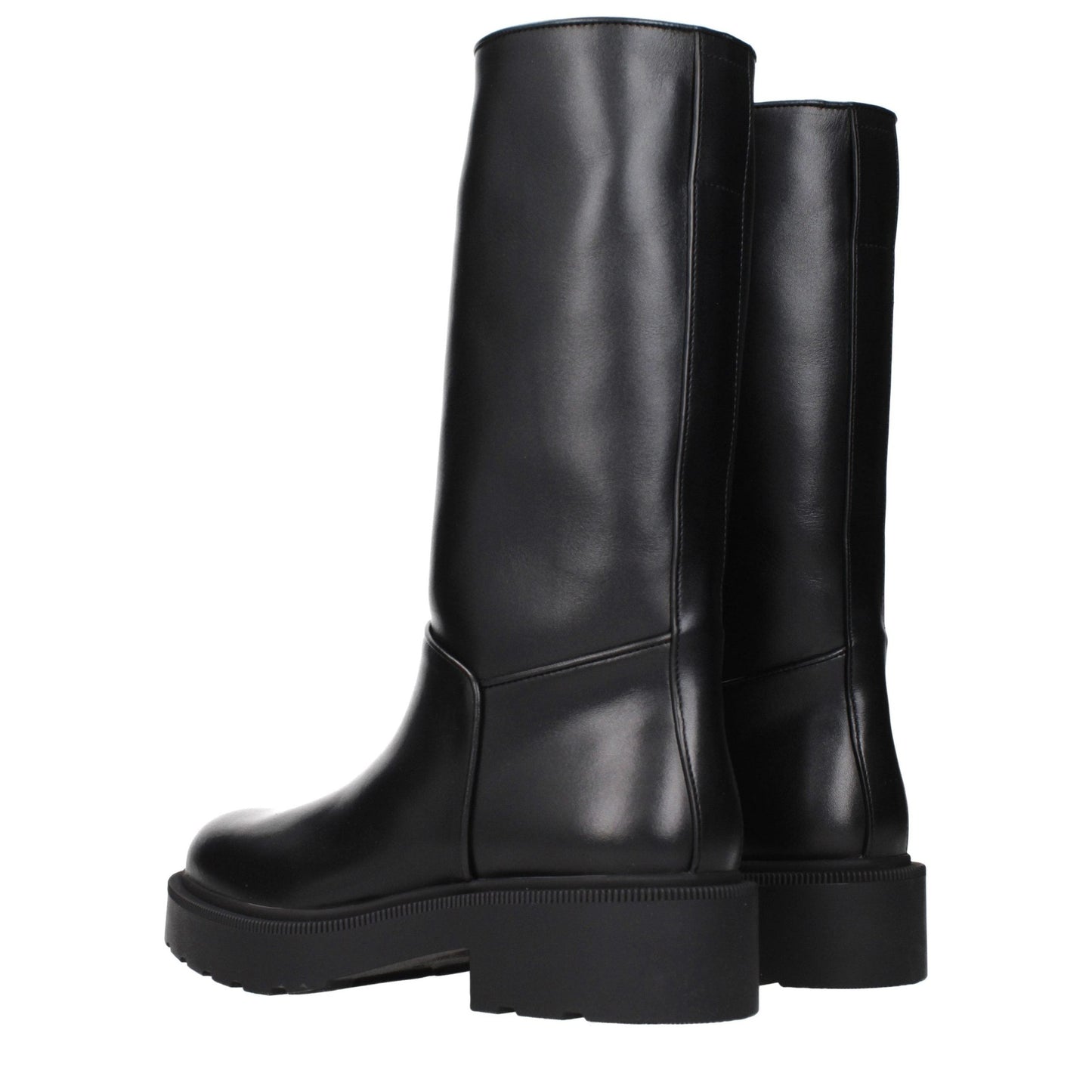 The Row Black Leather Boots