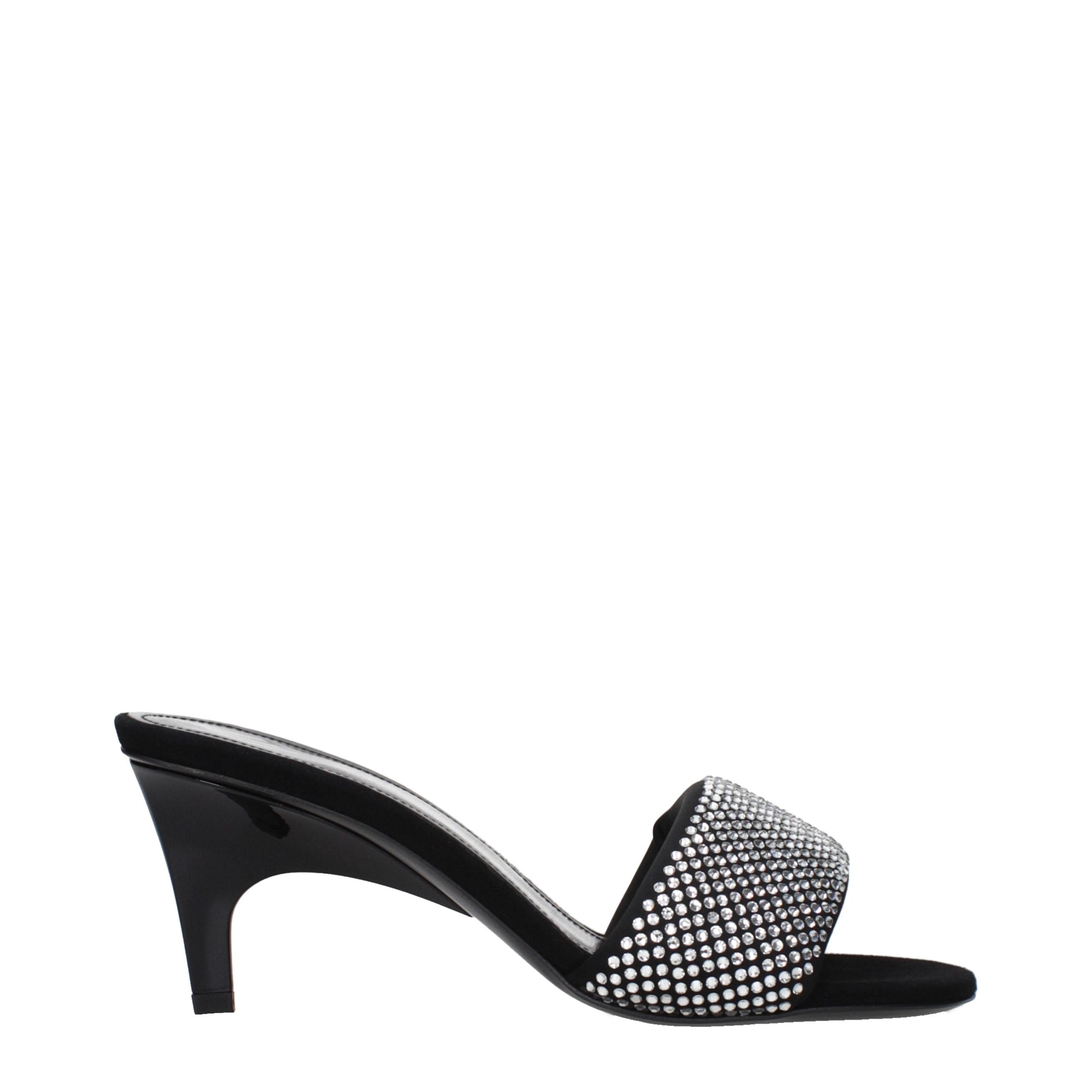 The Attico Black Fabric Stiletto Heel Sandals The Attico
