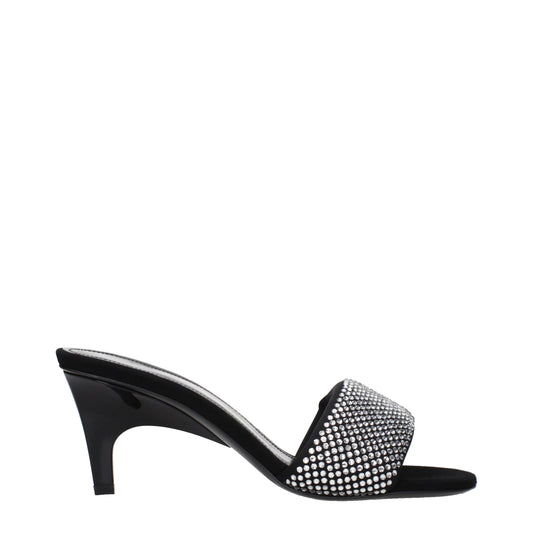 The Attico Black Fabric Stiletto Heel Sandals The Attico