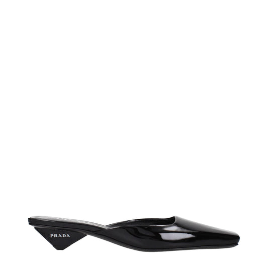 Prada Black Leather Flat Sandals Prada