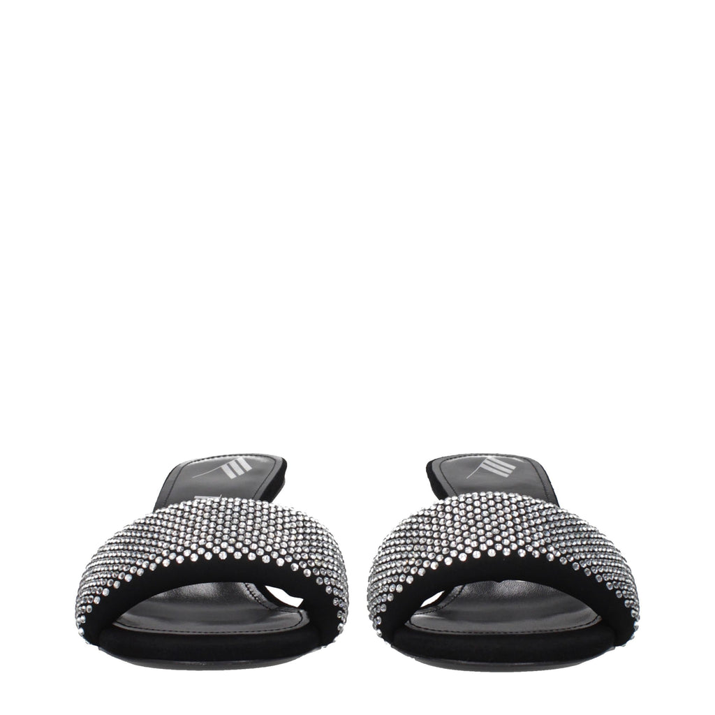 The Attico Black Fabric Stiletto Heel Sandals The Attico