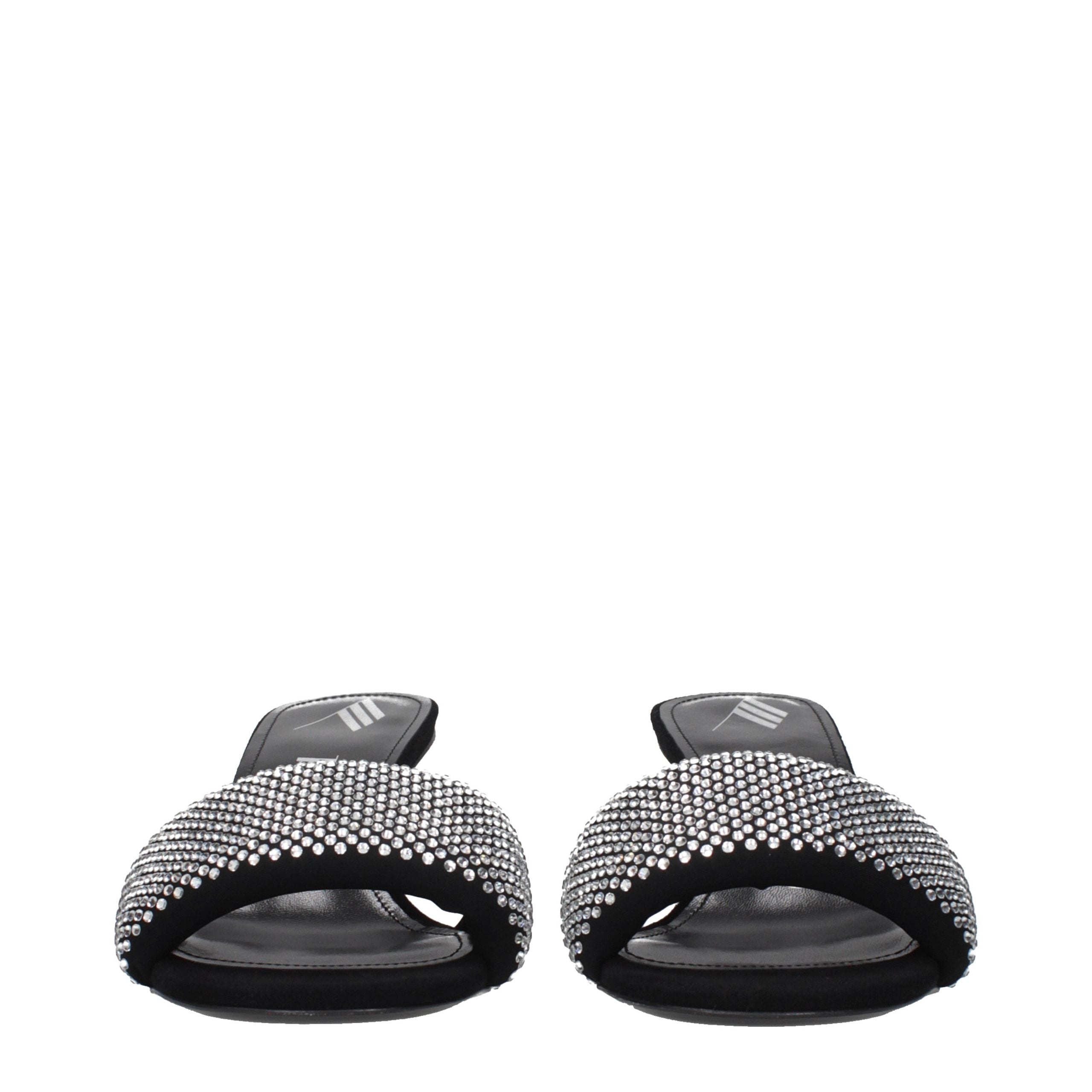 The Attico Black Fabric Stiletto Heel Sandals The Attico
