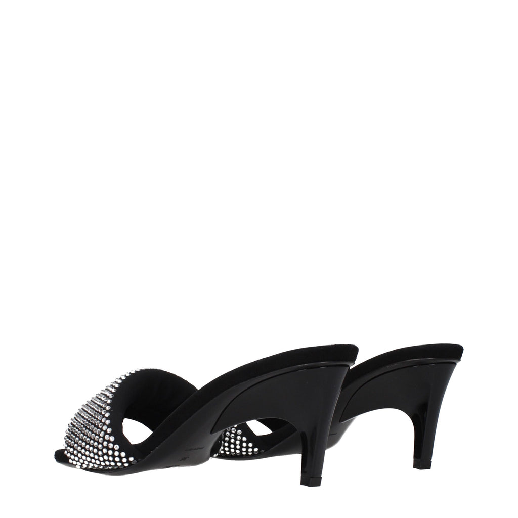The Attico Black Fabric Stiletto Heel Sandals The Attico