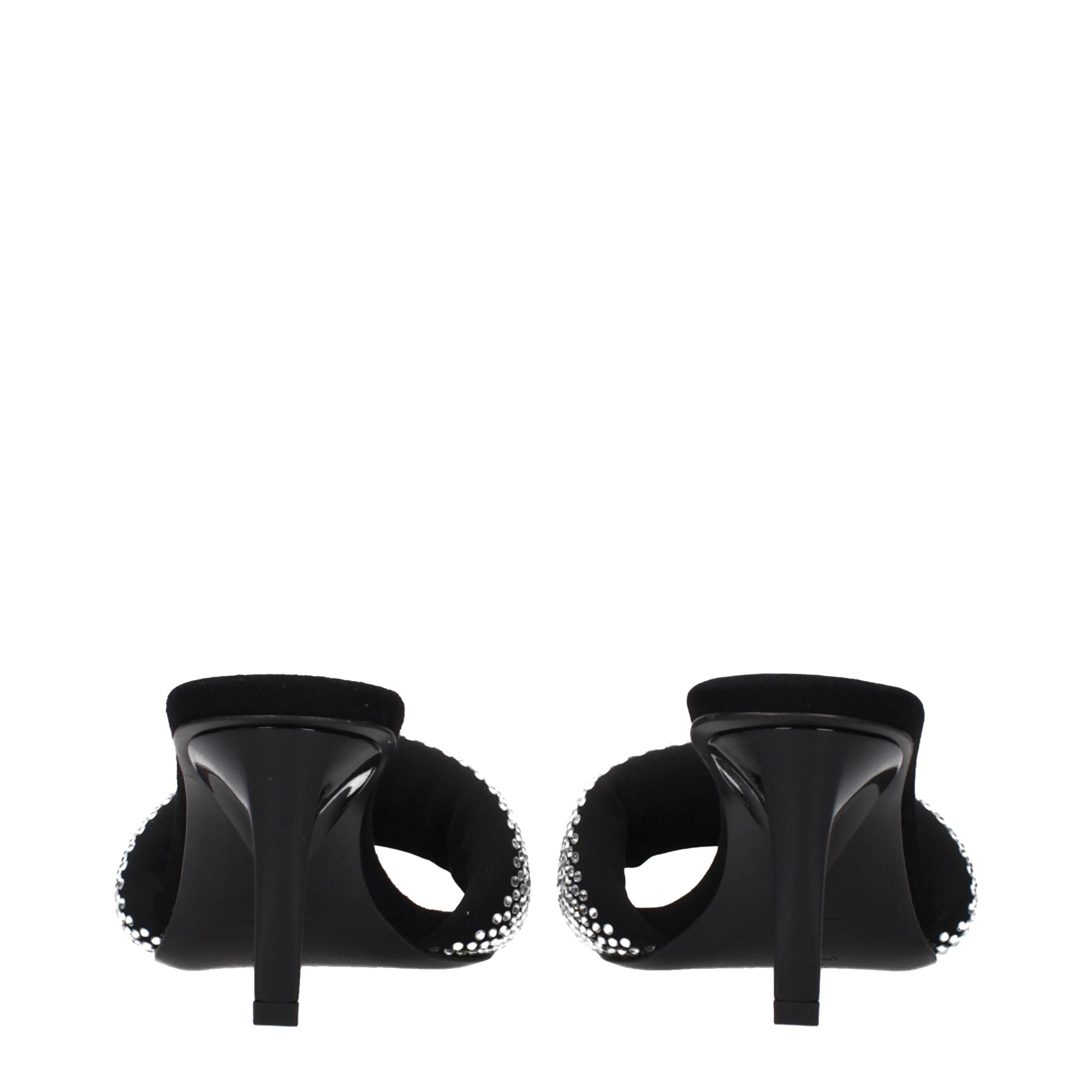The Attico Black Fabric Stiletto Heel Sandals The Attico