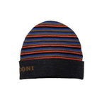 Missoni gray wool beanie hat with knit pattern, cozy winter accessory for warmth and style.