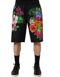 Dolce & Gabbana Black Cotton Tropical Floral Bermuda Shorts - Eljoys Fashion 
