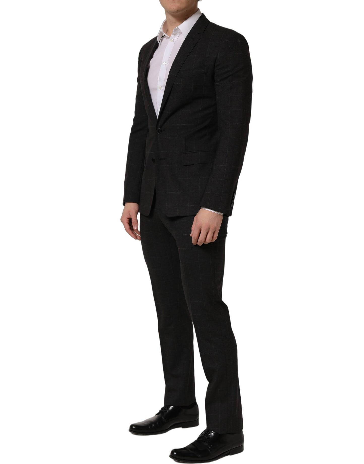 Dolce & Gabbana Black Wool Slim Fit Formal 2 Piece Men Suit Dolce & Gabbana