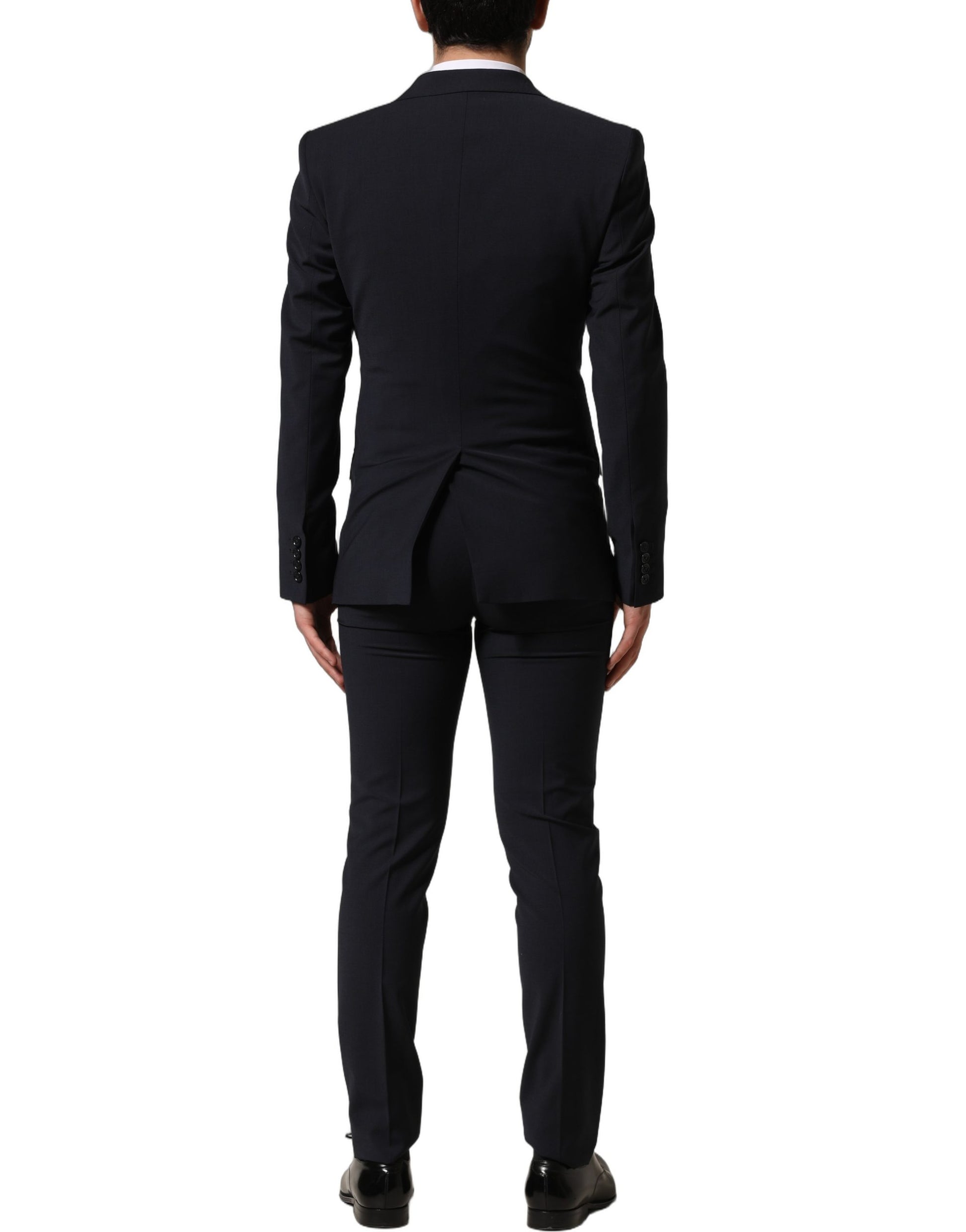 Dolce & Gabbana Black Wool Slim Fit Formal 3 Piece Men Suit Dolce & Gabbana