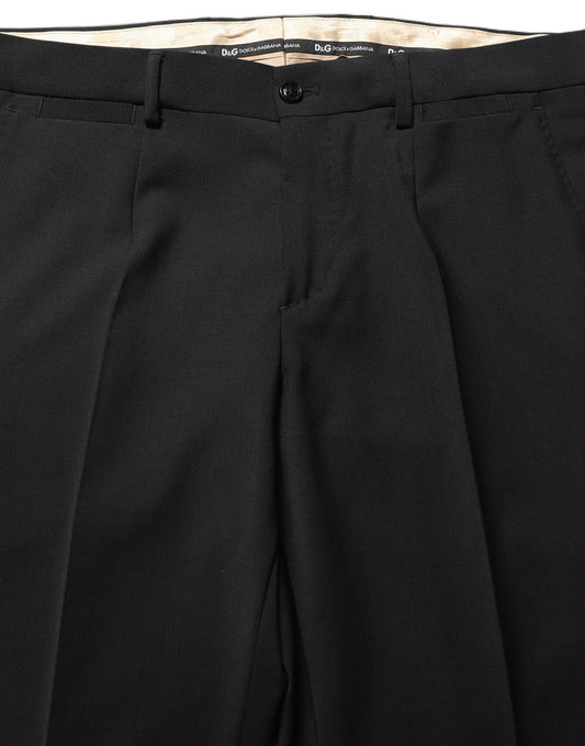 Dolce & Gabbana Black Wool Slim Fit Formal 2 Piece Men Suit Dolce & Gabbana