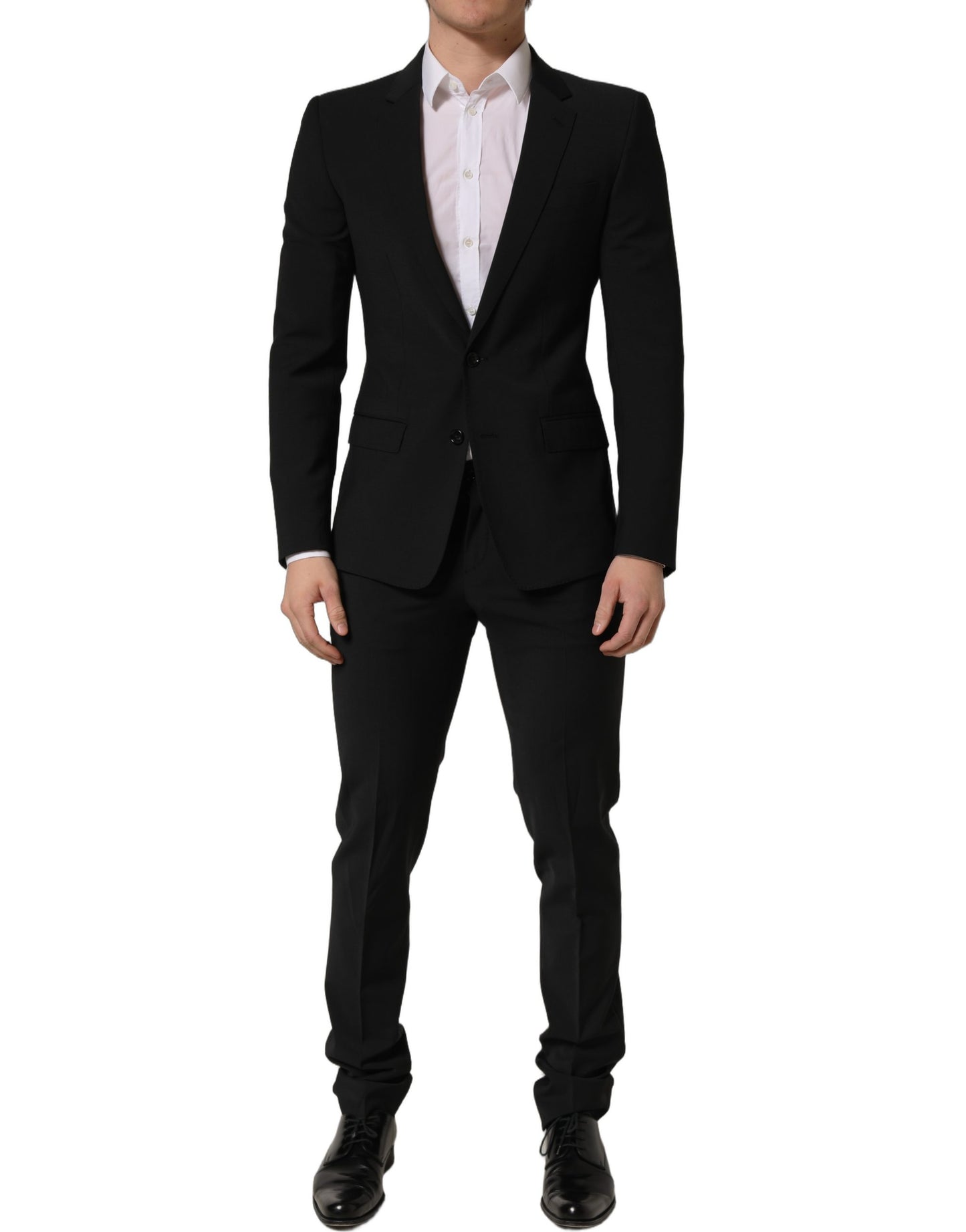 Dolce & Gabbana Black Wool Slim Fit Formal 2 Piece Men Suit Dolce & Gabbana