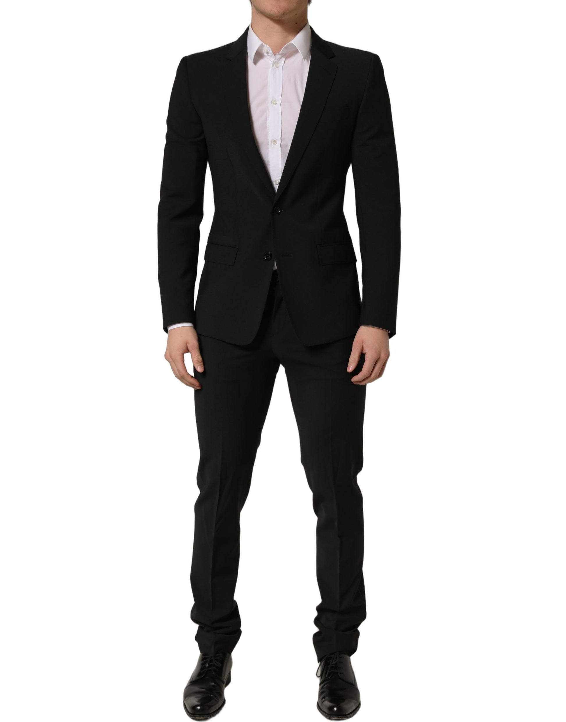 Dolce & Gabbana Black Wool Slim Fit Formal 2 Piece Men Suit Dolce & Gabbana