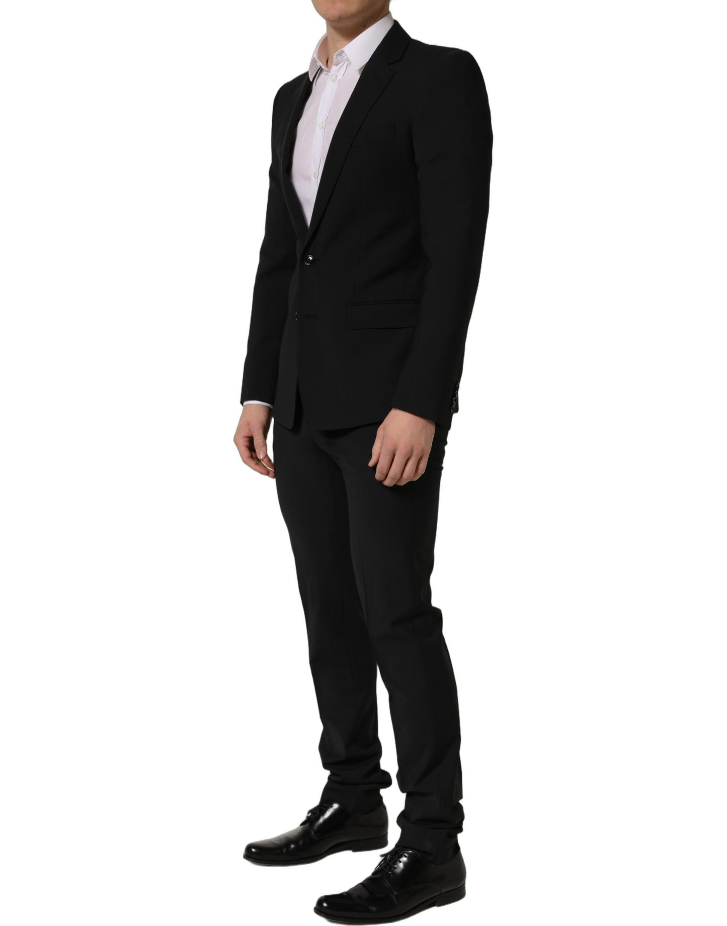 Dolce & Gabbana Black Wool Slim Fit Formal 2 Piece Men Suit Dolce & Gabbana