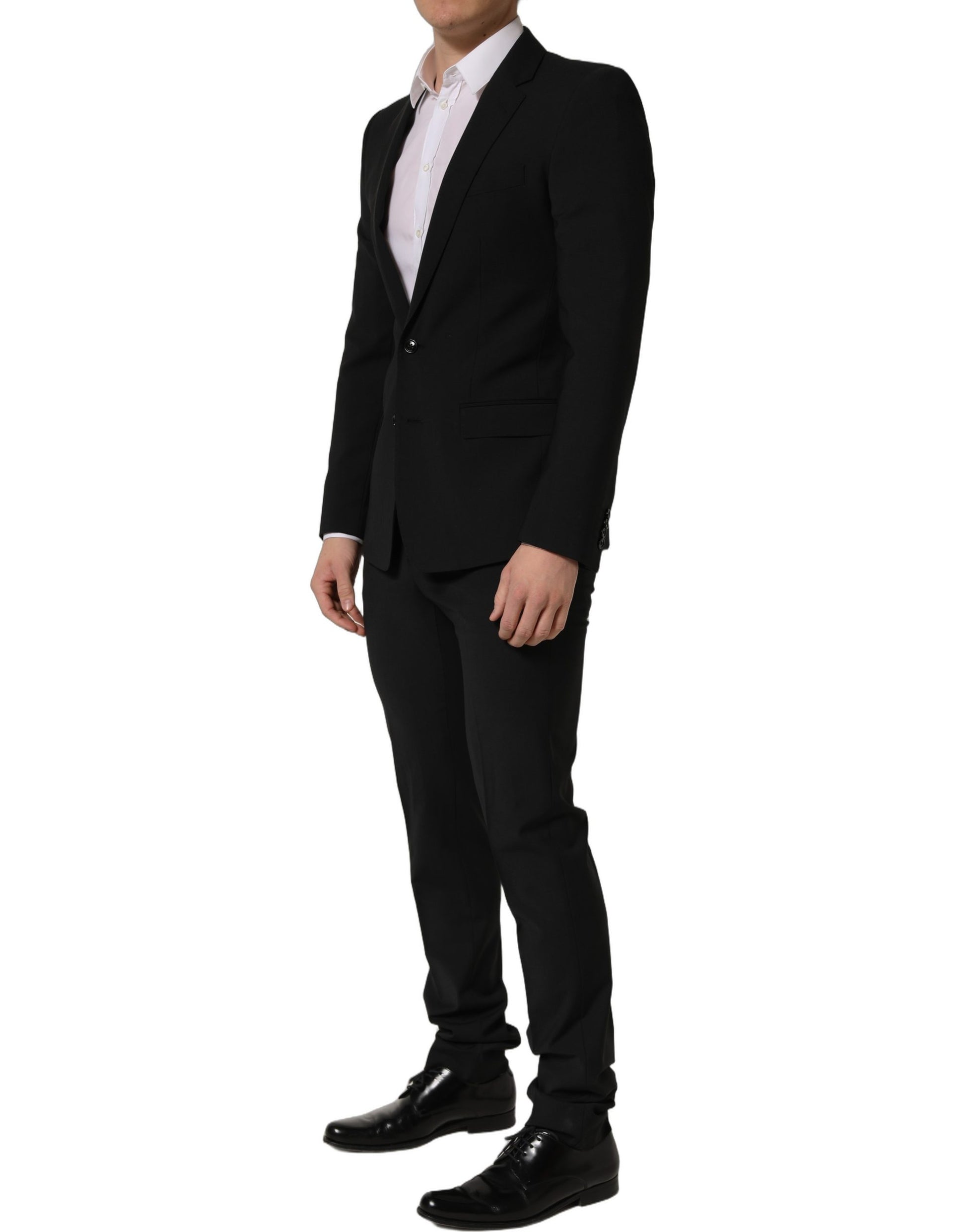 Dolce & Gabbana Black Wool Slim Fit Formal 2 Piece Men Suit Dolce & Gabbana