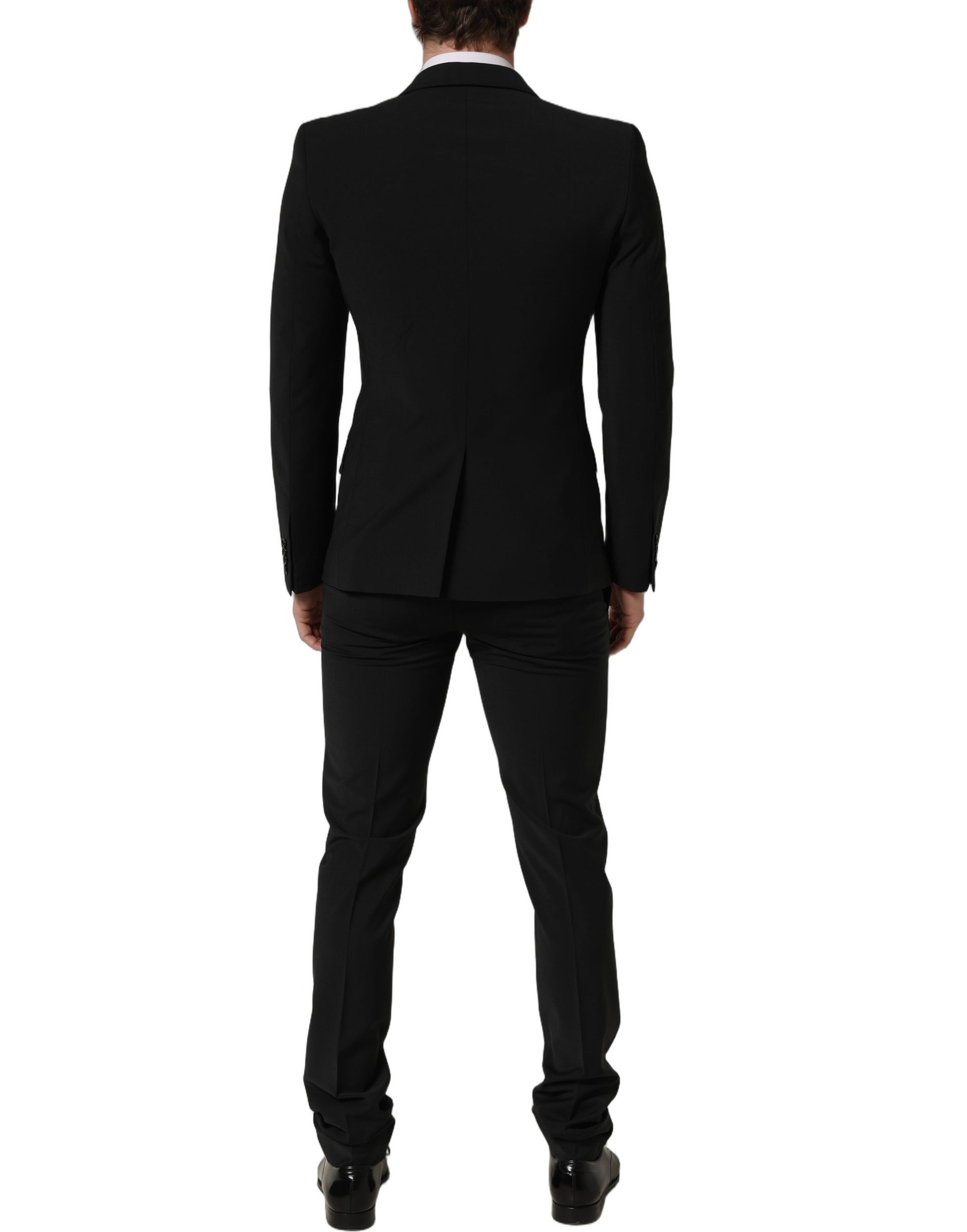 Dolce & Gabbana Black Wool Slim Fit Formal 2 Piece Men Suit Dolce & Gabbana