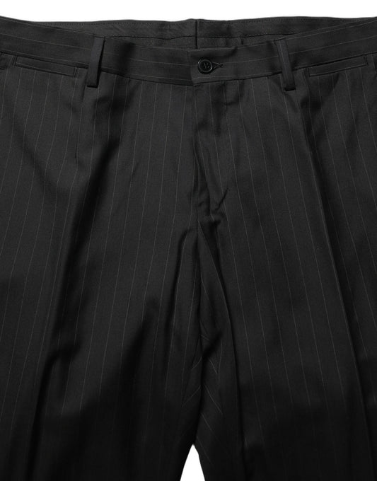 Dolce & Gabbana Black Stripes Slim Fit Formal 3 Piece Suit Dolce & Gabbana