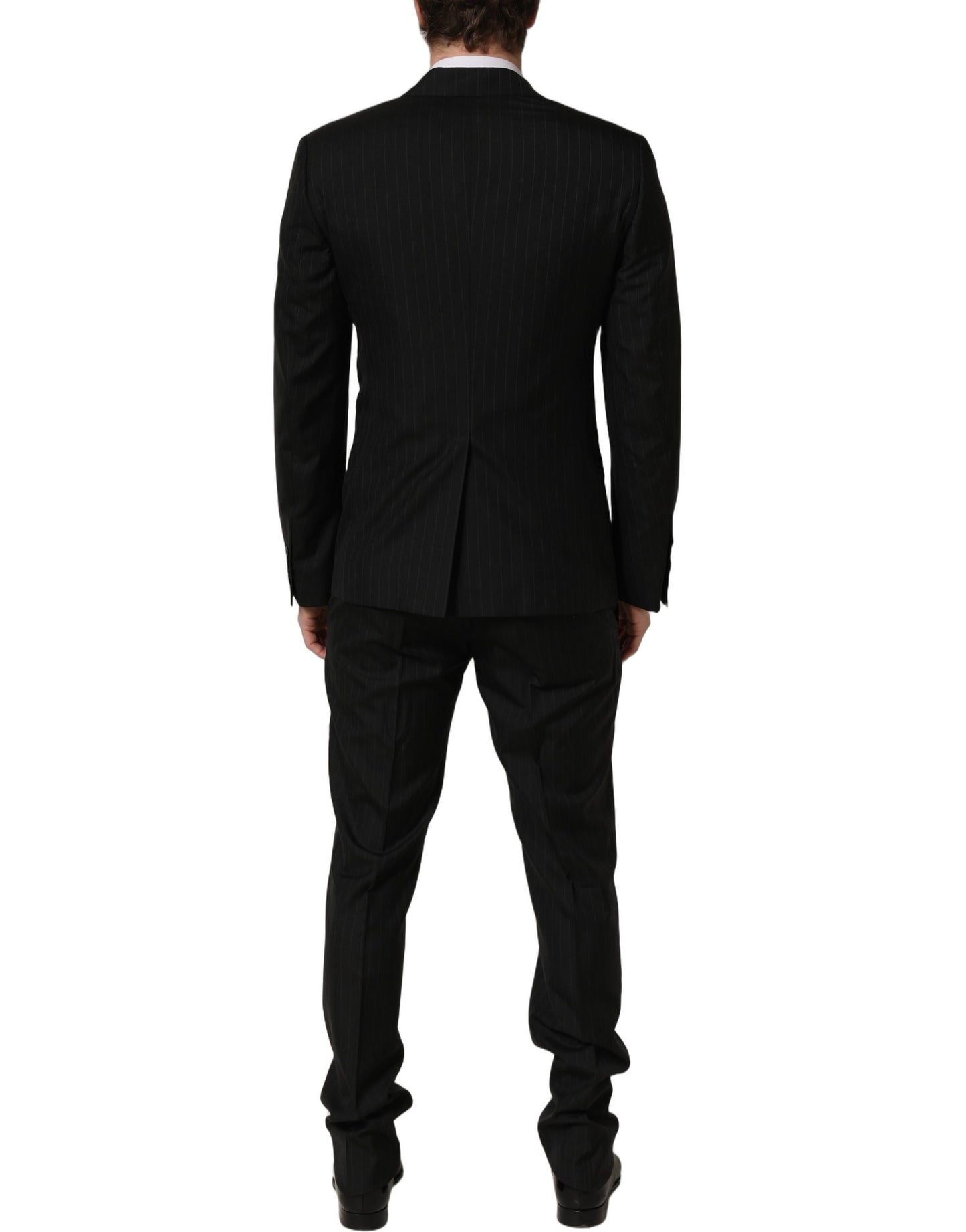 Dolce & Gabbana Black Stripes Slim Fit Formal 3 Piece Suit Dolce & Gabbana