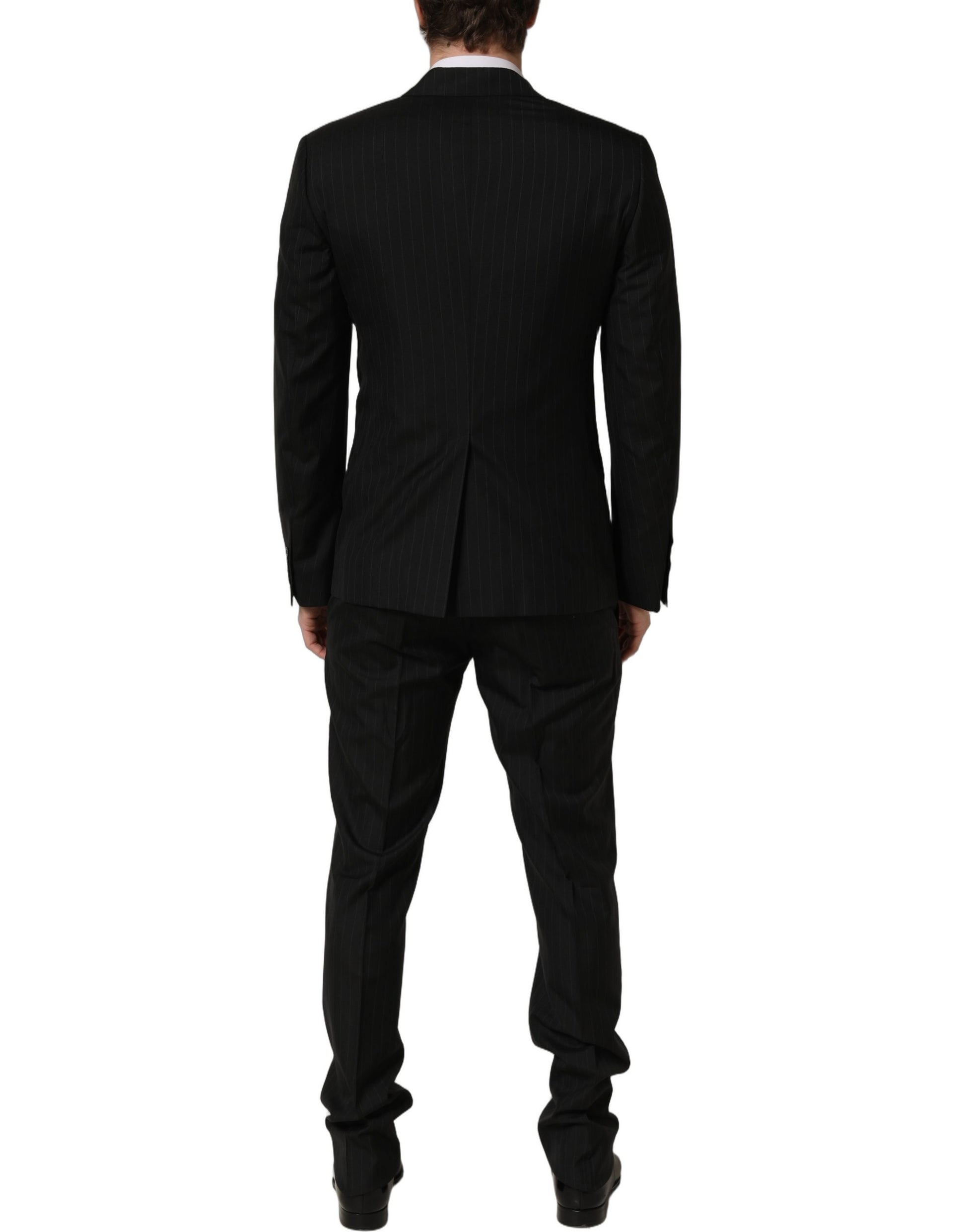 Dolce & Gabbana Black Stripes Slim Fit Formal 3 Piece Suit Dolce & Gabbana