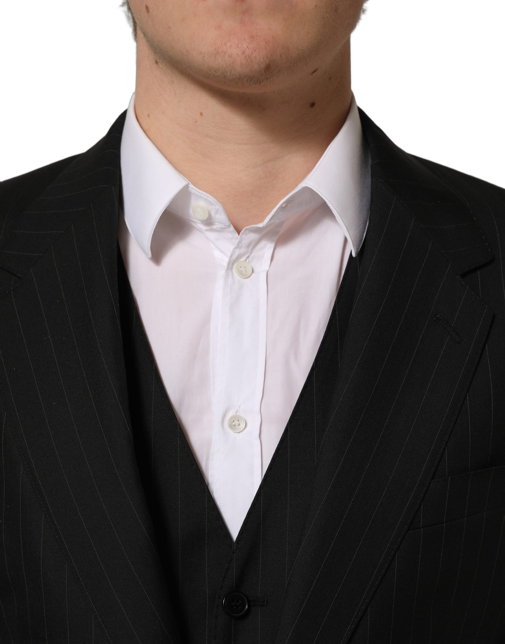 Dolce & Gabbana Black Stripes Slim Fit Formal 3 Piece Suit Dolce & Gabbana