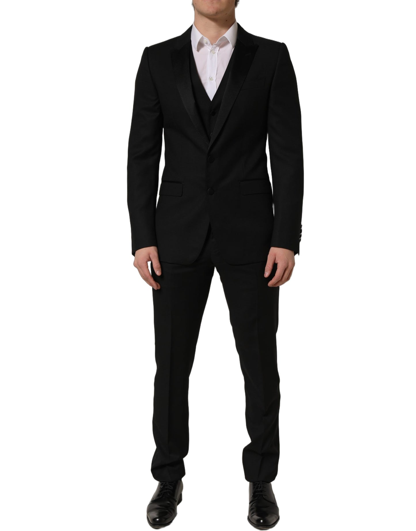 Dolce & Gabbana Black MARTINI Slim Fit Formal 3 Piece Suit Dolce & Gabbana