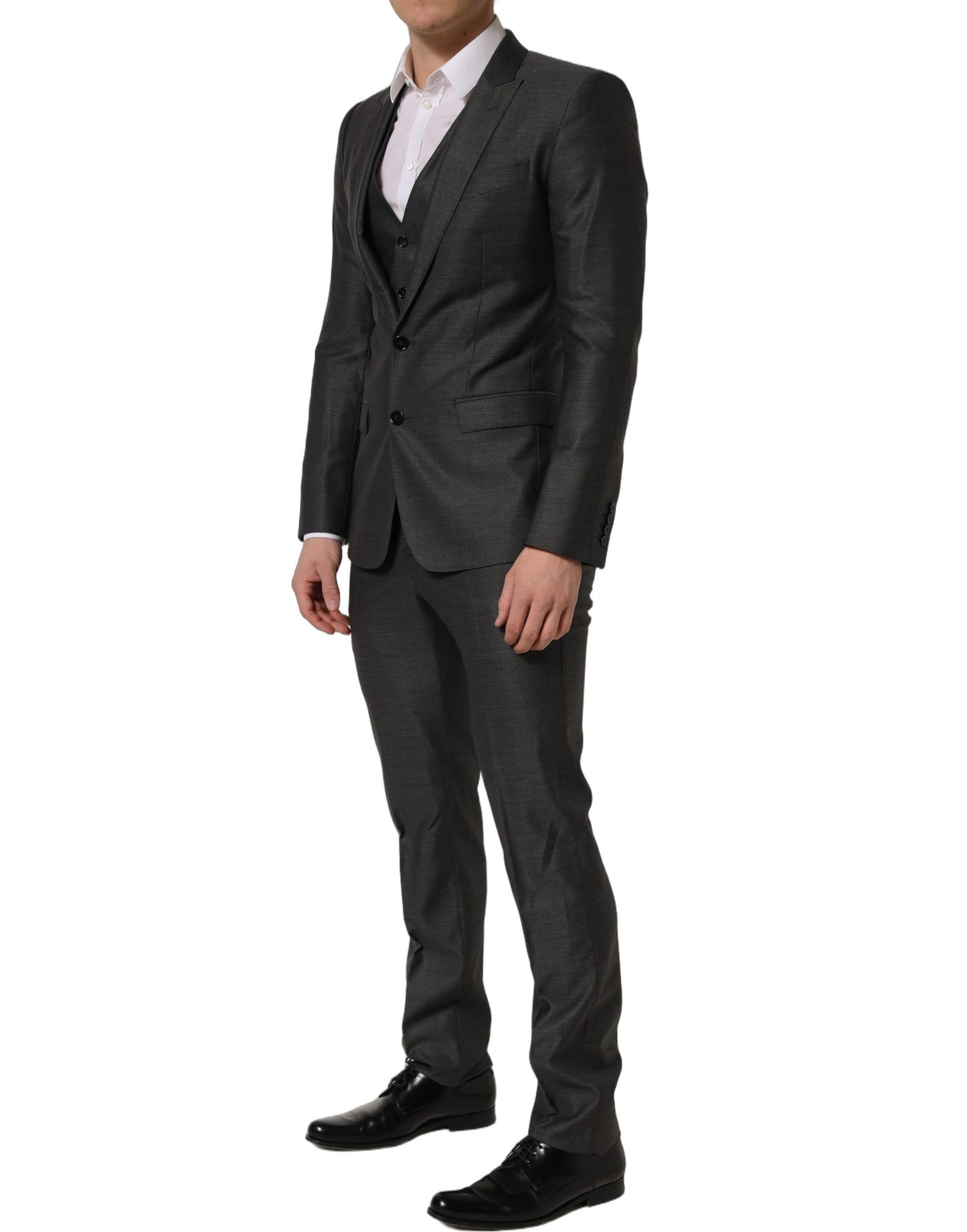 Dolce & Gabbana Gray MARTINI Slim Fit Formal 3 Piece Suit Dolce & Gabbana