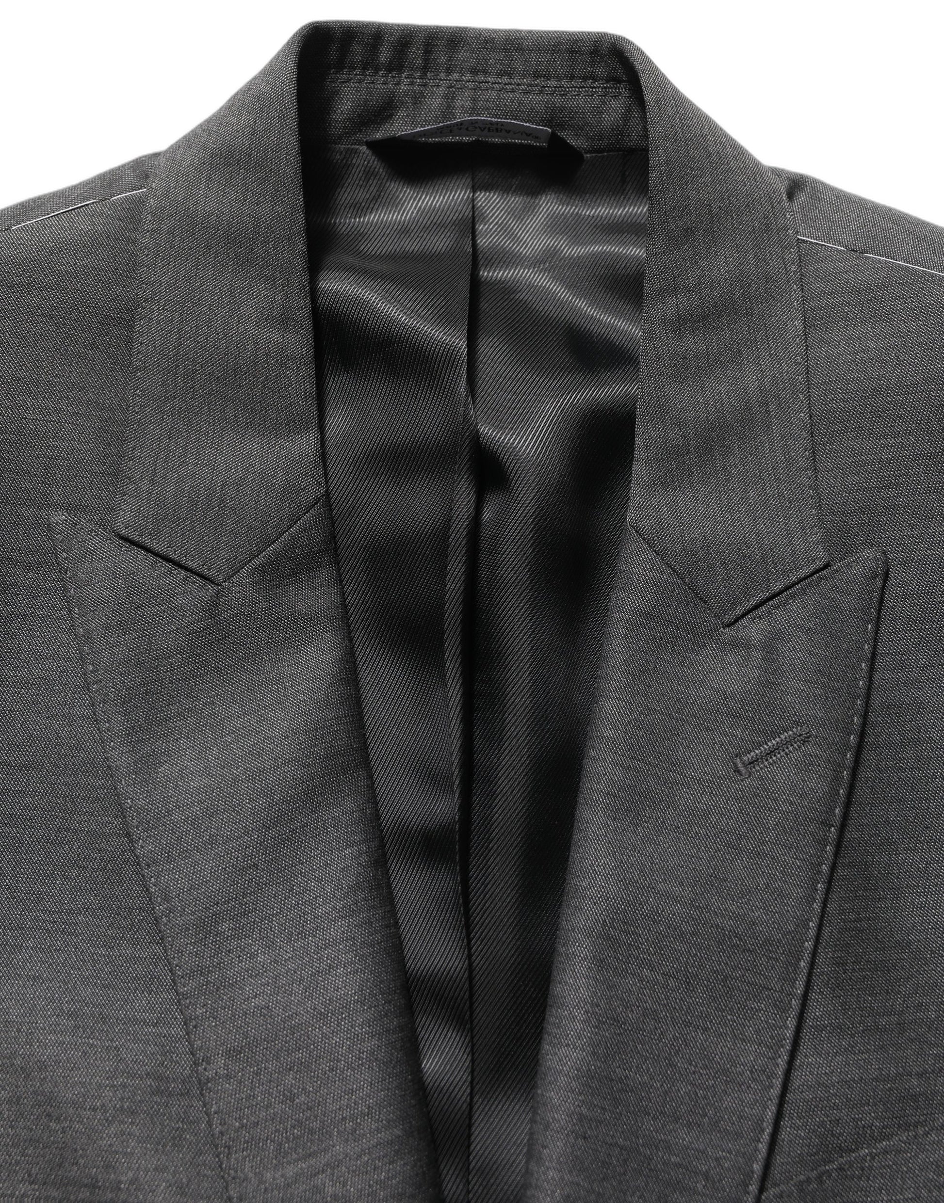 Dolce & Gabbana Gray MARTINI Slim Fit Formal 3 Piece Suit Dolce & Gabbana