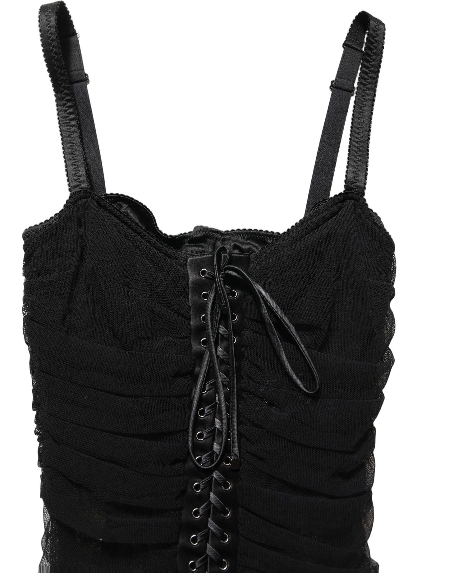 Dolce & Gabbana Black Bodycon Fitted Corset Style Mini Dress Dolce & Gabbana